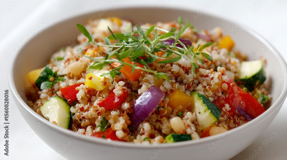 Bowl of food with vegetables and quinoa Bowl of food with vegetables and quinoa