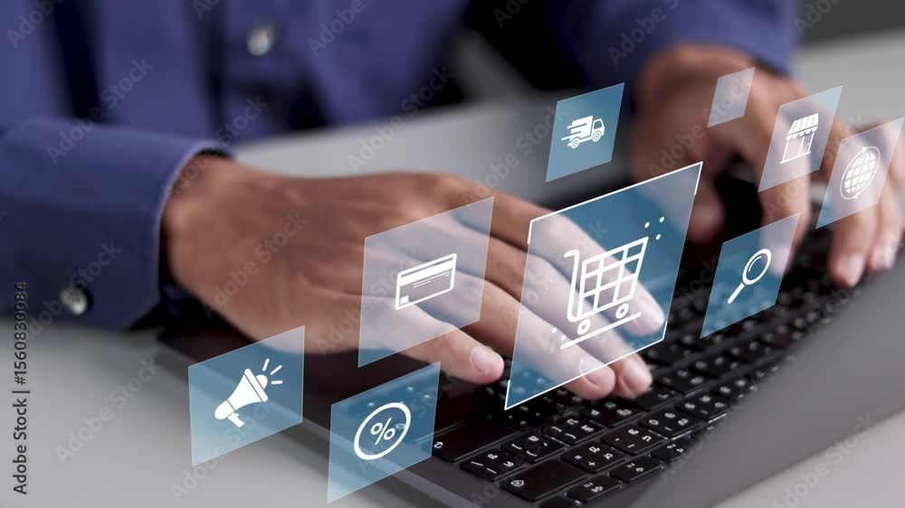 Business ecommerce concept, online purchase, ecommerce store, online business, shopping on the internet. 
