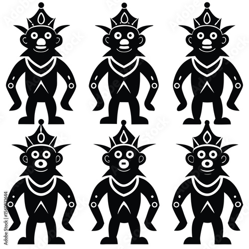 Tribal Monsters Cartoon Set