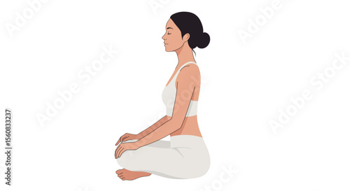 young woman in black dress doing yoga