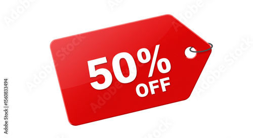 red 50 percent off sign