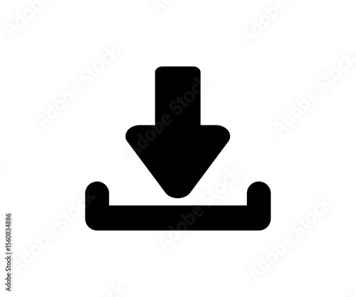 Download icon. Download button. Arrow downloading icon vector design and illustration.

