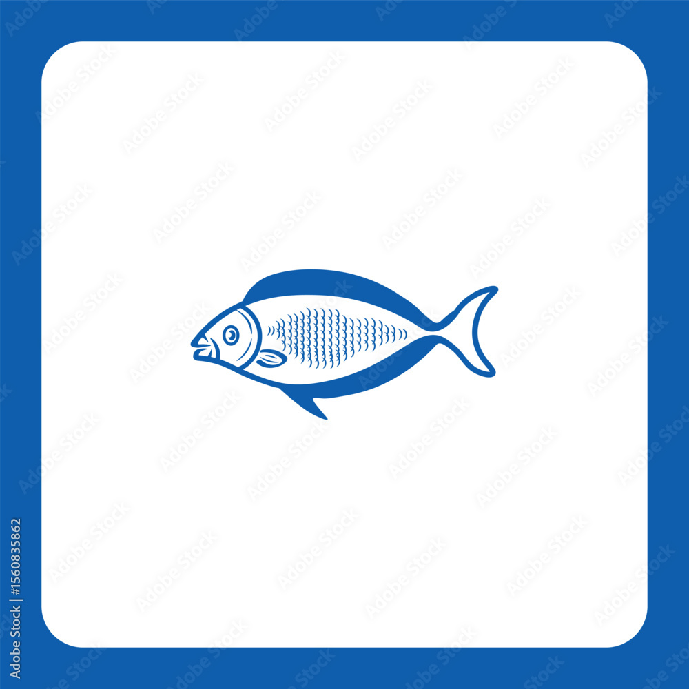 Naklejka premium Modern linear fish logo — ideal for seafood packaging, restaurants, or fishing-related businesses.