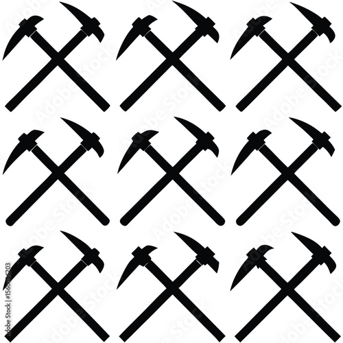 Pickaxe Mining Tool Icon Set