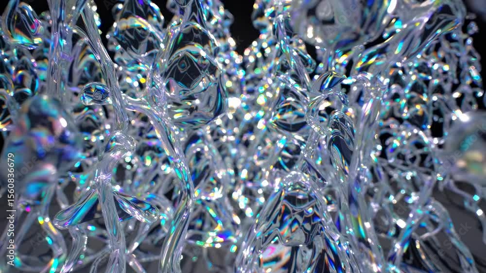 Discovering the dazzling beauty of crystal-like water formations illuminated by light at a stunning location Discovering the dazzling beauty of crystal-like water formations illuminated by light at a stunning location