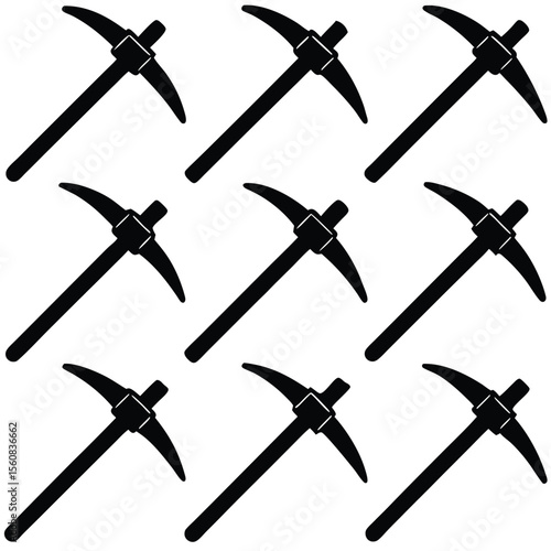 Pickaxe Mining Tool Icon Set
