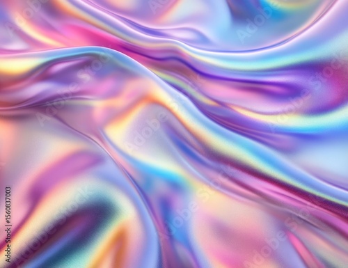 Wallpaper Mural Abstract iridescent fabric folds in pastel hues Torontodigital.ca