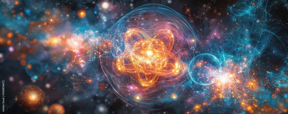 Obraz premium Vibrant Quantum Energy Visualization