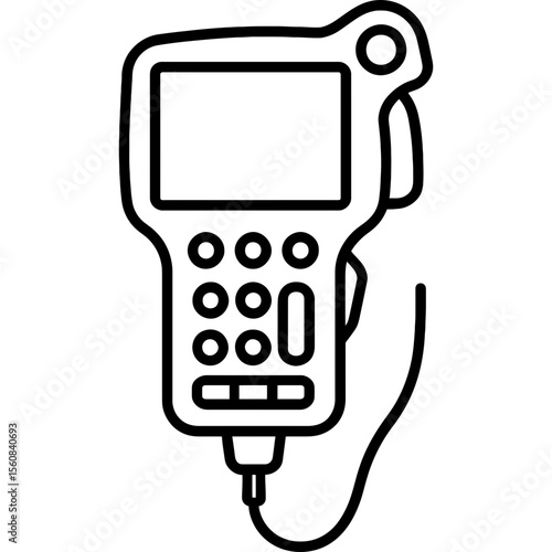 Industrial robot teach pendant outline icon vector