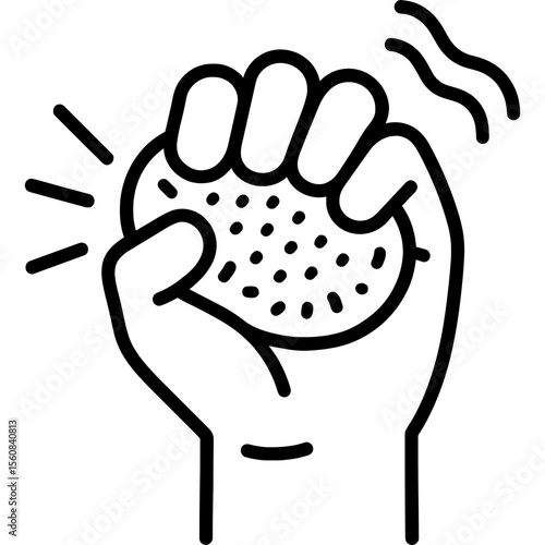 Stress ball squeeze outline icon vector