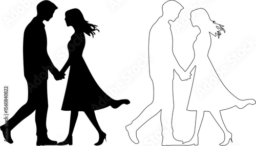 Love and Connection: Couple Hand in Hand

