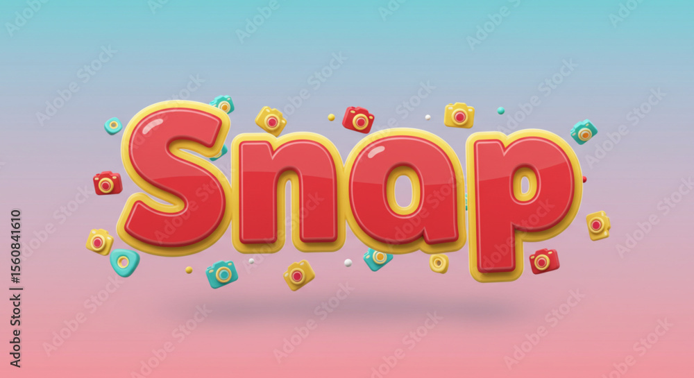 Fototapeta premium Snap A Playful 3D Typography Illustration