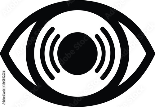 Silhouette eye biometric scan identification security technology vector Illustrator