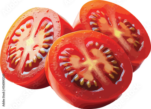 Vibrant and fresh sliced tomatoes ready to be used in delicious culinary recipes