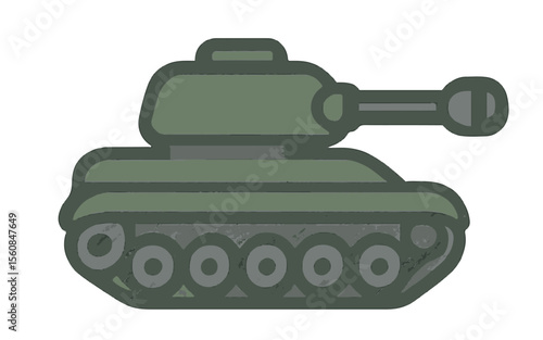 Cartoon heavy tank icon on white background
Vector image weapon