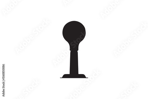  A Manual gear stick silhouette with a simple, understated design set against a white background 