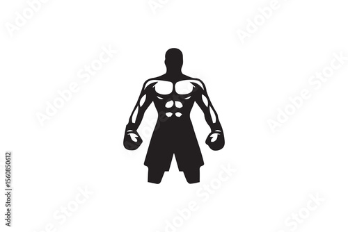 A   boxer silhouette with a simple, understated design set against a white background 