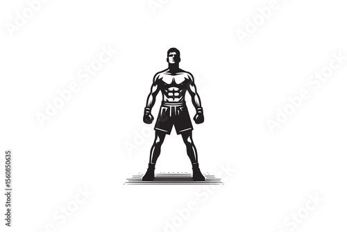 A   boxer silhouette with a simple, understated design set against a white background 