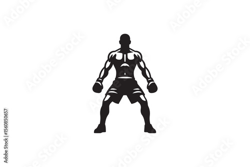 A   boxer silhouette with a simple, understated design set against a white background 