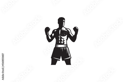 A   boxer silhouette with a simple, understated design set against a white background 