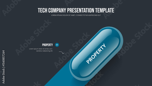 Service Performance Slide Template Vector Illustration. Creative Briefing One Step Diagram Presentation Layout. Advertising Visualization 1 Element Infographic Slideshow Design.