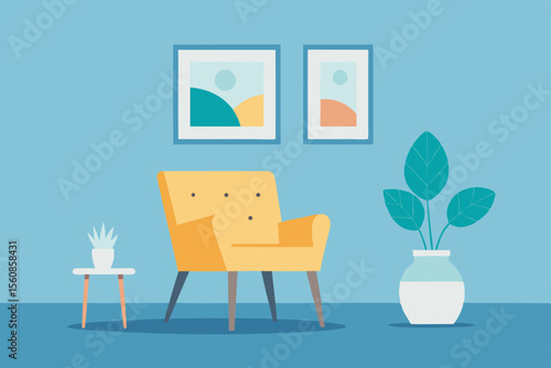 dining room interior with flowers