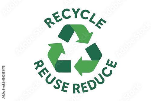 Recycle, reuse and reduce - label, also known as zero waste symbol, reuse cycle, recycling symbol, environmental protection sign and ecological symbol