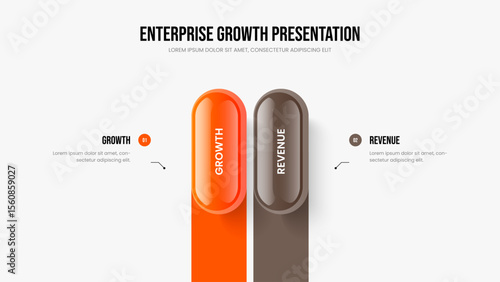 Project Plan Two Step Infographic Presentation Template. Digital Strategy 2 Option Diagram Frame Layout. Corporate Development Slide Design Vector Illustration.
