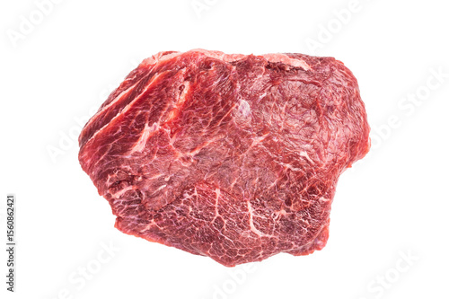 Foto Raw Beef cheeks, fresh veal meat Isolated on white background