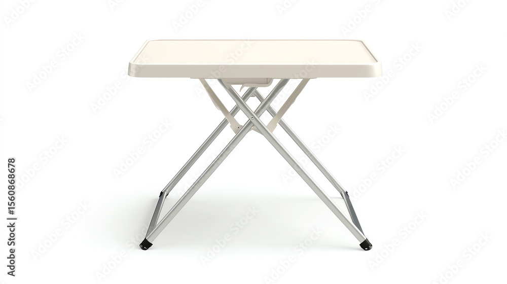 a foldable utility table clipart, home furniture, pastel style, white and aluminum frame, isolated on white background a foldable utility table clipart, home furniture, pastel style, white and aluminum frame, isolated on white background