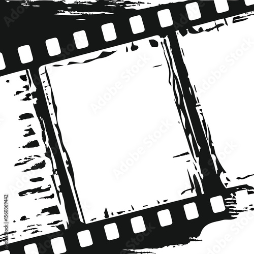 Abstract black and white film strip grunge design for creative backgrounds