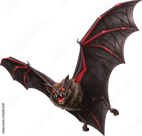 bat on a white background