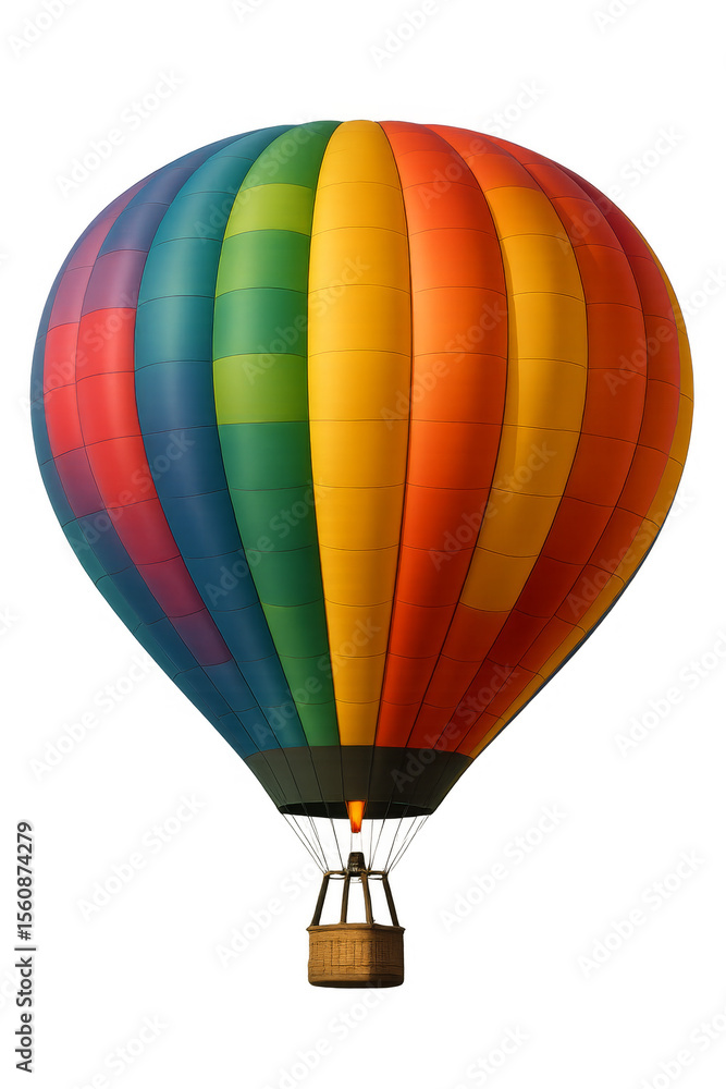 Fototapeta premium Colorful hot air balloon flying with transparent background