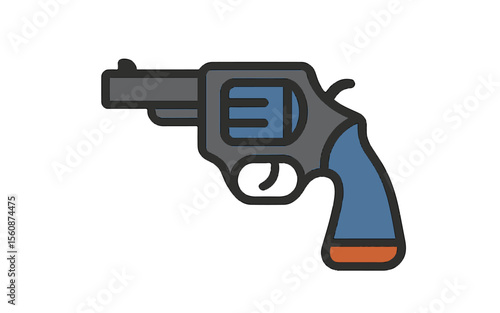 Cartoon revolver icon on white background
Vector image weapon