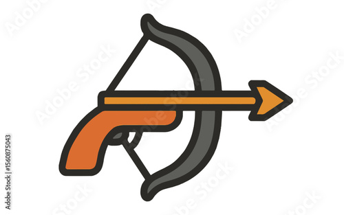 Cartoon crossbow with trigger icon on white background
Vector image weapon