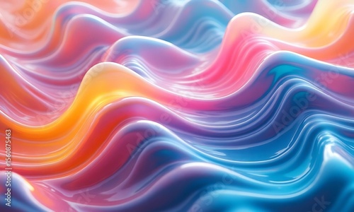 Smooth Pastel Gradient Waves  Abstract Liquid Sculpture