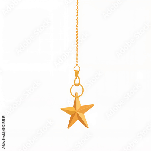 Elegant star charm necklace hanging against white background, jewelry design