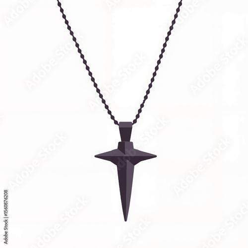 Stylish black spike necklace design on white background, contemporary elegance