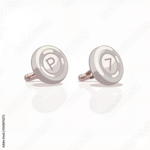 Elegant cufflinks in sleek vector style, fashion accessory design