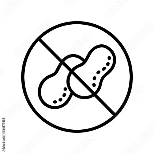 No peanuts symbol indicating allergy prevention in circular design  