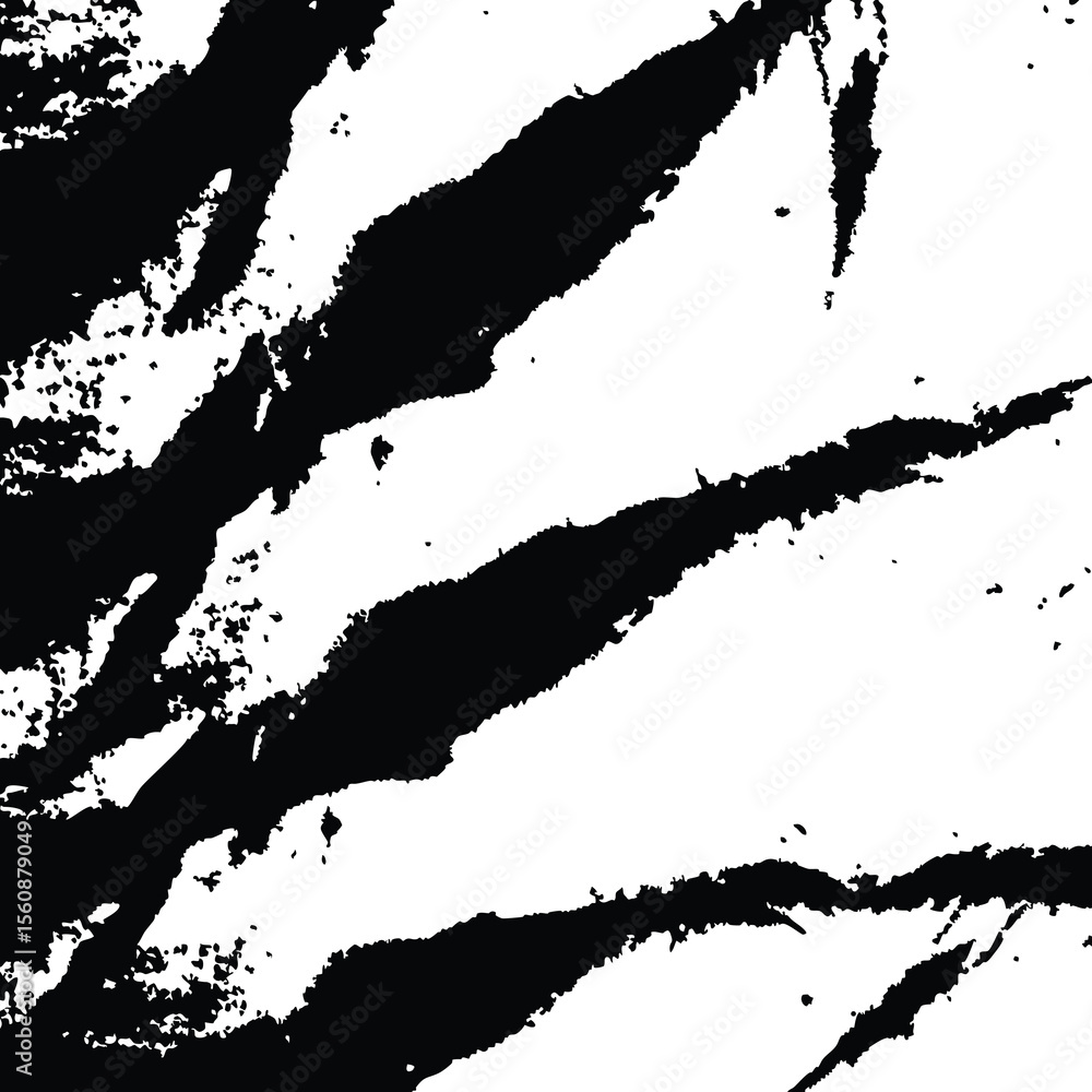 Naklejka premium Abstract black brushstrokes on white background creating dynamic graphic design elements