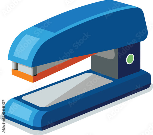 Red office stapler isolated on transparent background