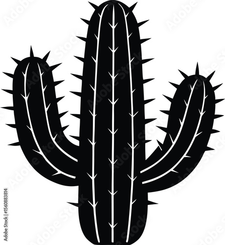 Endangered Cactus Shape Silhouette, Rare Desert Cactus Silhouette