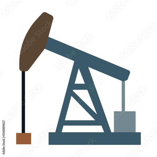 Oil pump jack operates in rural landscape during sunny day near an oil field