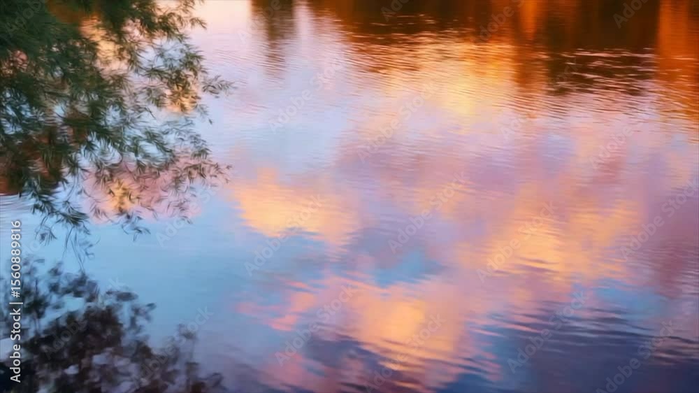 Serene sunset river reflections Serene sunset river reflections