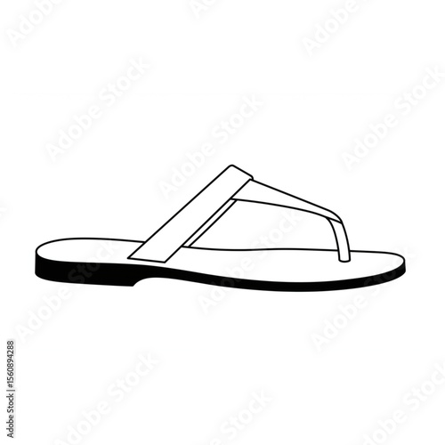 Elegant sandal outline for summer fashion, a simple and stylish footwear design perfect for logo or icon use in travel or beachwear related projects.