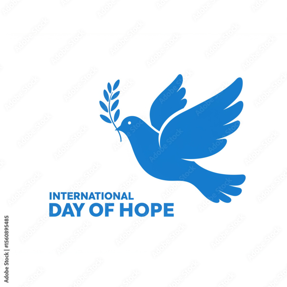Fototapeta premium Celebrate hope with this peaceful dove holding an olive branch, a symbol of peace, harmony and optimism for the international day of hope.