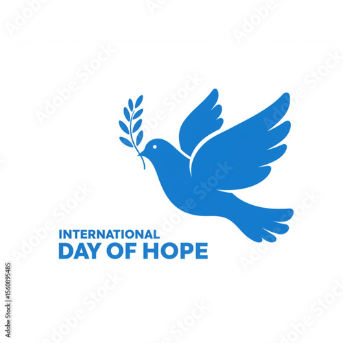 Celebrate hope with this peaceful dove holding an olive branch, a symbol of peace, harmony and optimism for the international day of hope.