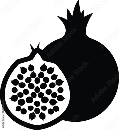 Vibrant pomegranate cracked open revealing juicy seeds isolated on white background isolated on transparent background