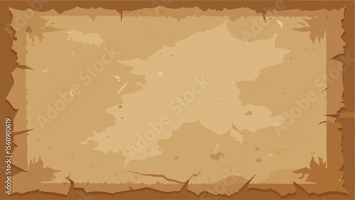 Aged parchment paper texture vector with torn edges and transparent elements